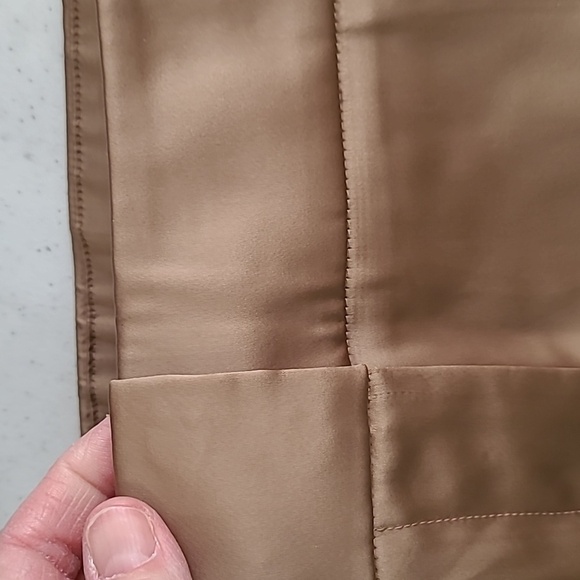 NWT Talbots Dark Gold Tan wide leg pants with satin shine size 8 - Picture 9 of 13